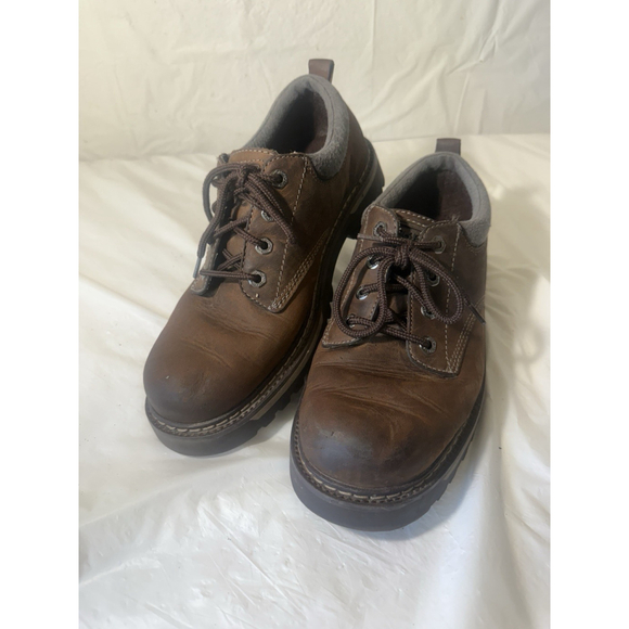 VTG Skechers Y2K Chunky Platform Retro Shoes Brown Leather Size 10 - Picture 1 of 15